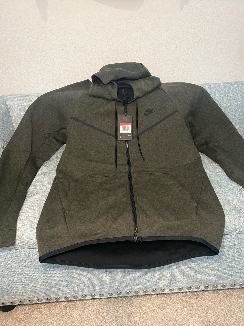 Nike Olive Green Tech Fleece Full-Zip Windrunner Hoodie